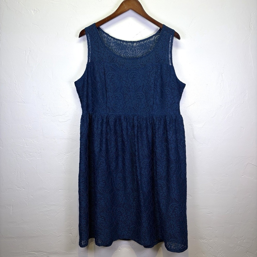 Lane‎ Bryant Woman's Lace Dress Size 16 Teal Blue Whimsigoth Dark Romantic Boho